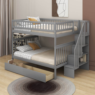Full Over Full Bunk Bed With Drawers