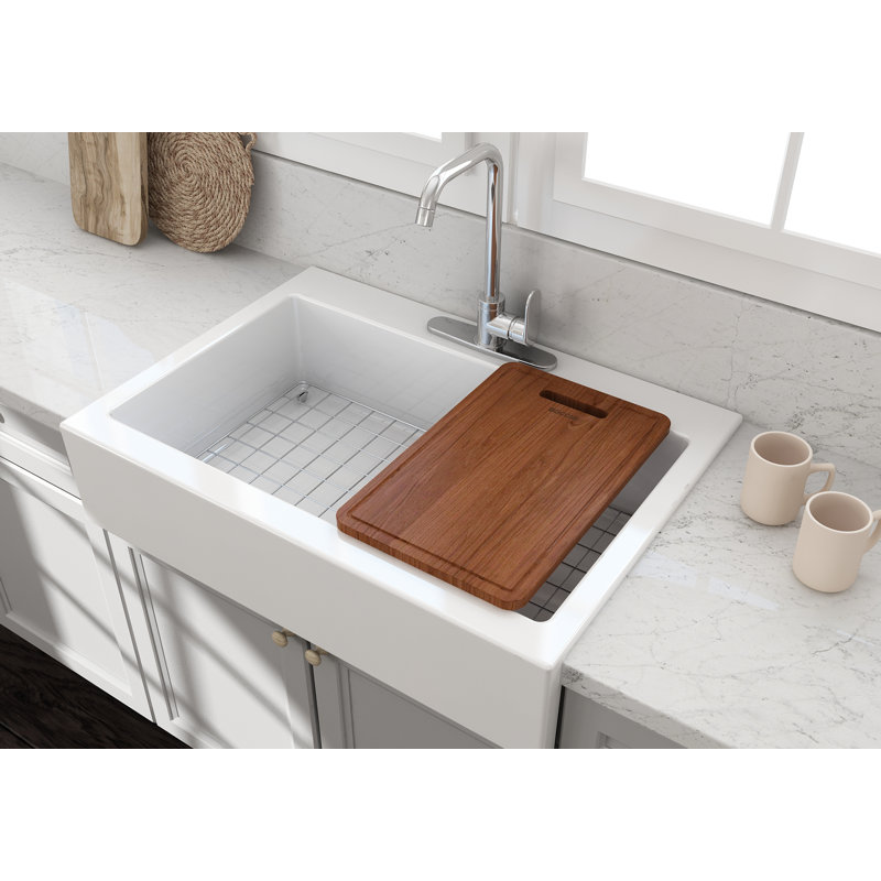 Planche à découper en bois avec poignée - bois d'acajou Sapele; Compatible avec les éviers 1500, 1501, 1551 et 1604