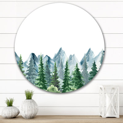 Paysage de montagne avec sapins I - campagne murale