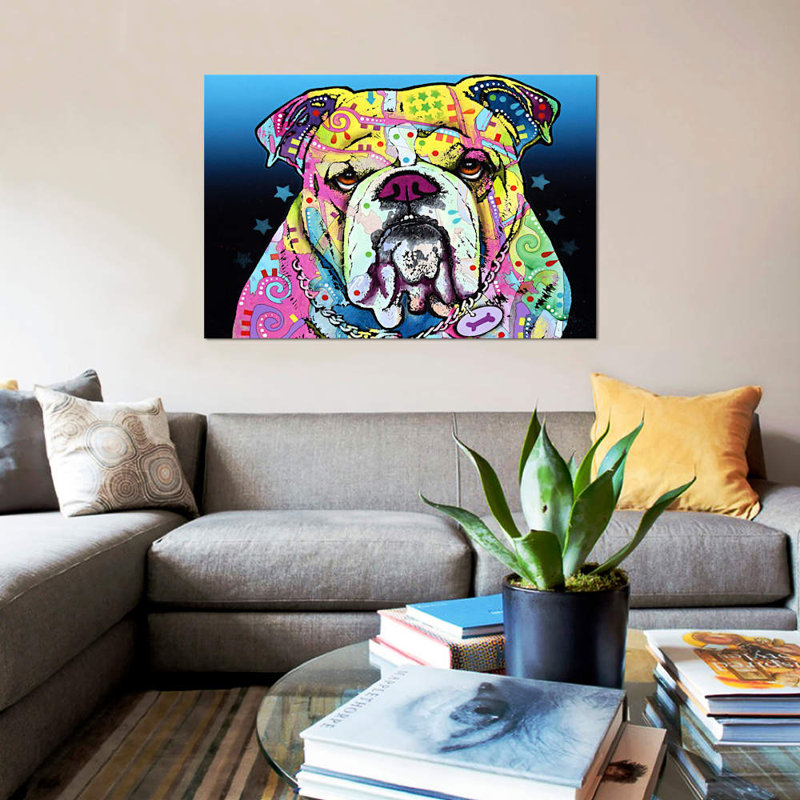 The Bulldog by Dean Russo - Print on Canvas, No Frame, 66.04 cm H x 45.72 cm W x 1.91 cm D