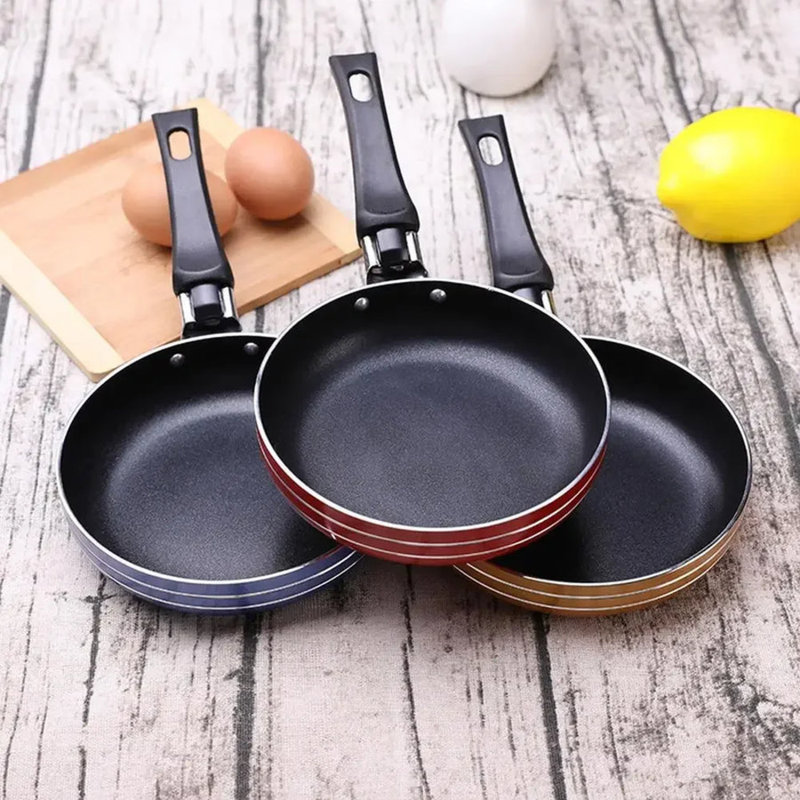 Mini poêle à frire antiadhésive, crêpière à œufs, casserole en aluminium durable