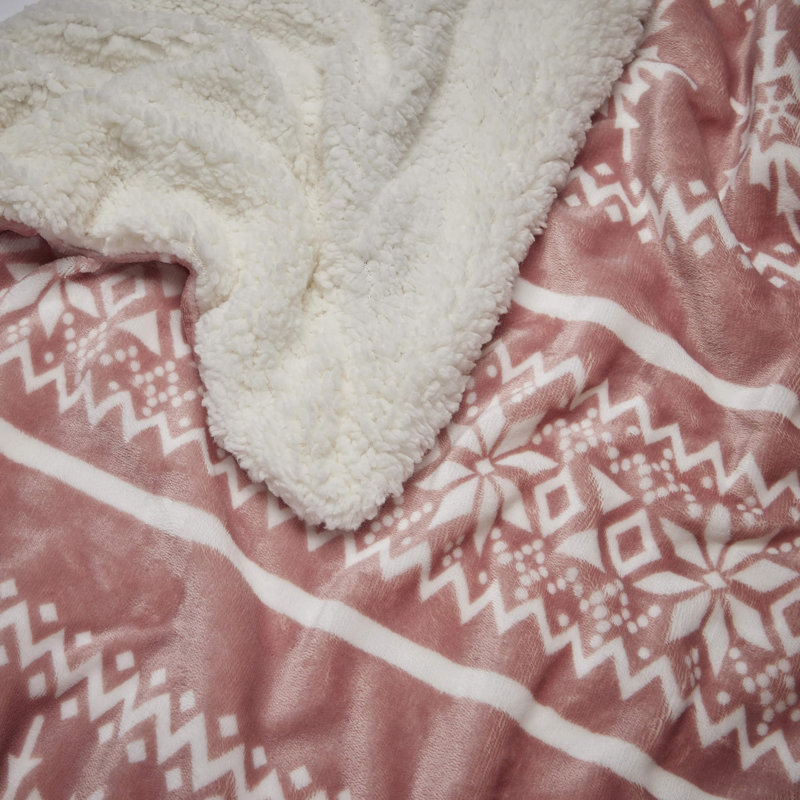 Kaulton Hand Woven Throw Blanket, Pink