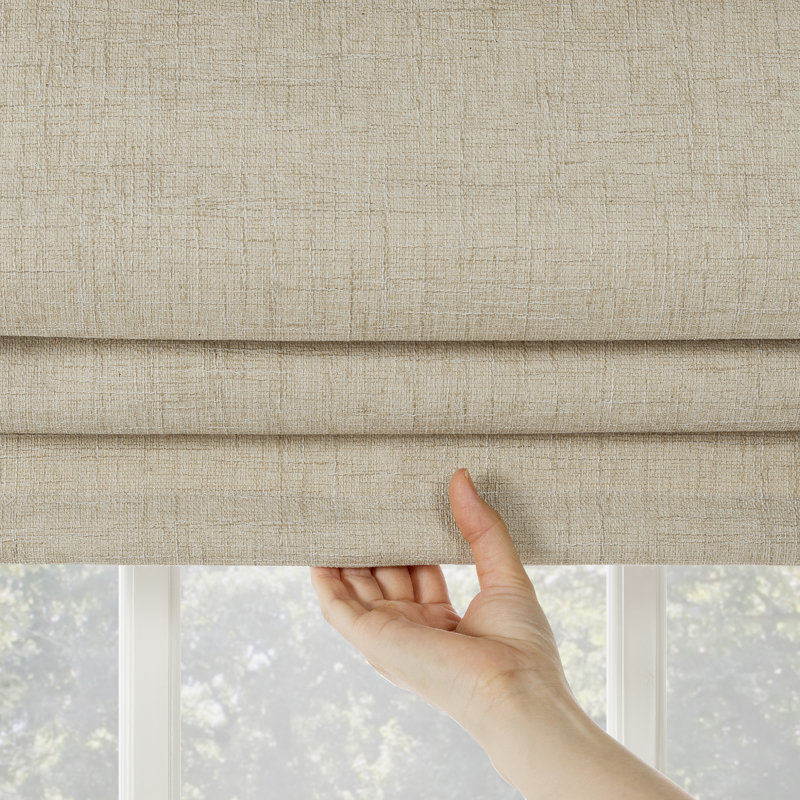 Sun Zero Somerton Thermal 100% Blackout Cordless Roman Shade, Taupe, 35"W x 64"L