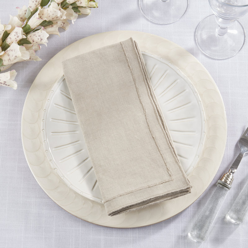 Ensemble de 4 serviettes de table Aneta, Brun