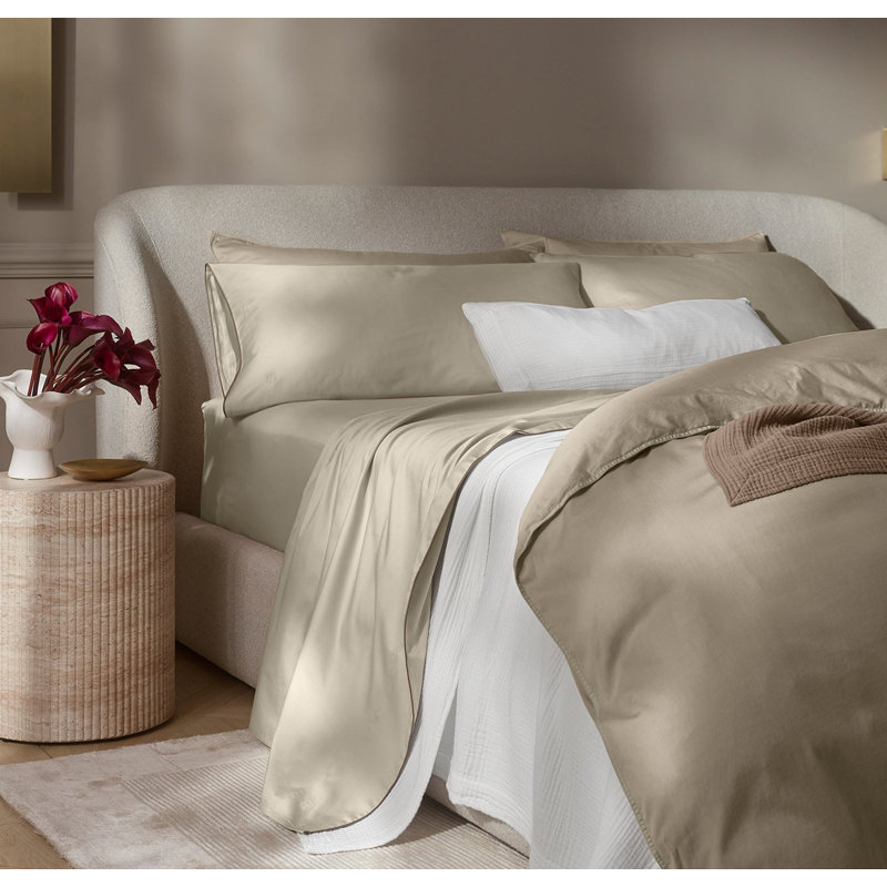 Signature Embellished Sheet Set, Twin Sheet Set with 3 Additional Pieces, Oak;Walnut