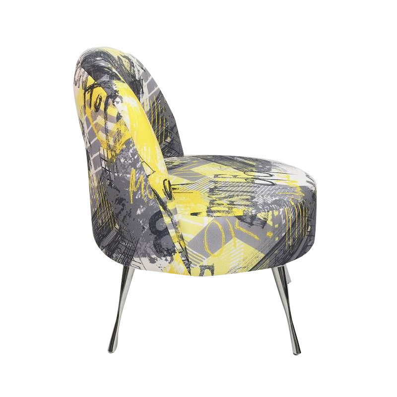 Zen Upholstered Accent Chair, Yellow/Grey