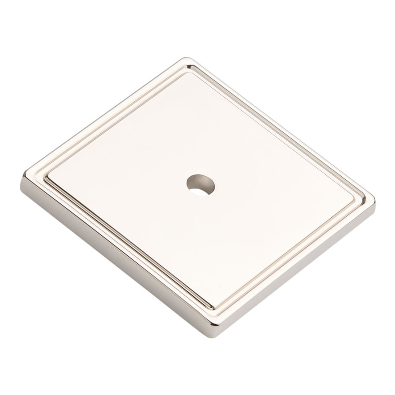 Contre-plaque pour armoire contemporaine carrée, Nickel poli