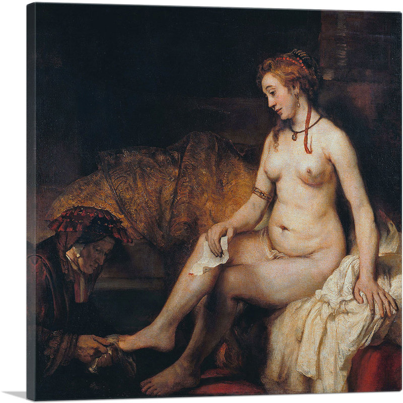 «Bathsheba at Her Bath 1654» par Rembrandt van Rijn, reproduction d'art sur toile tendue, H 18 po x l 18 po x 1,5 po
