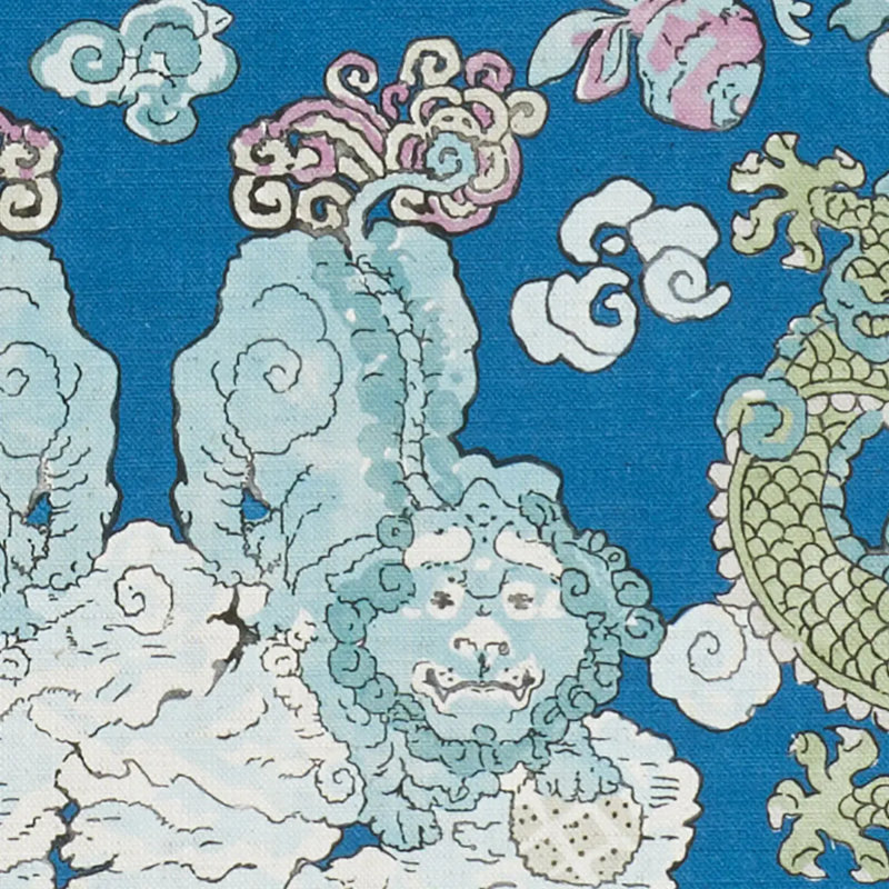 Magic Mountain Dragon Fabric, Blue