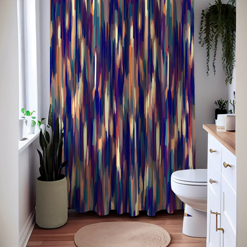 Abstract Shower Curtain, 83" H x 70" W