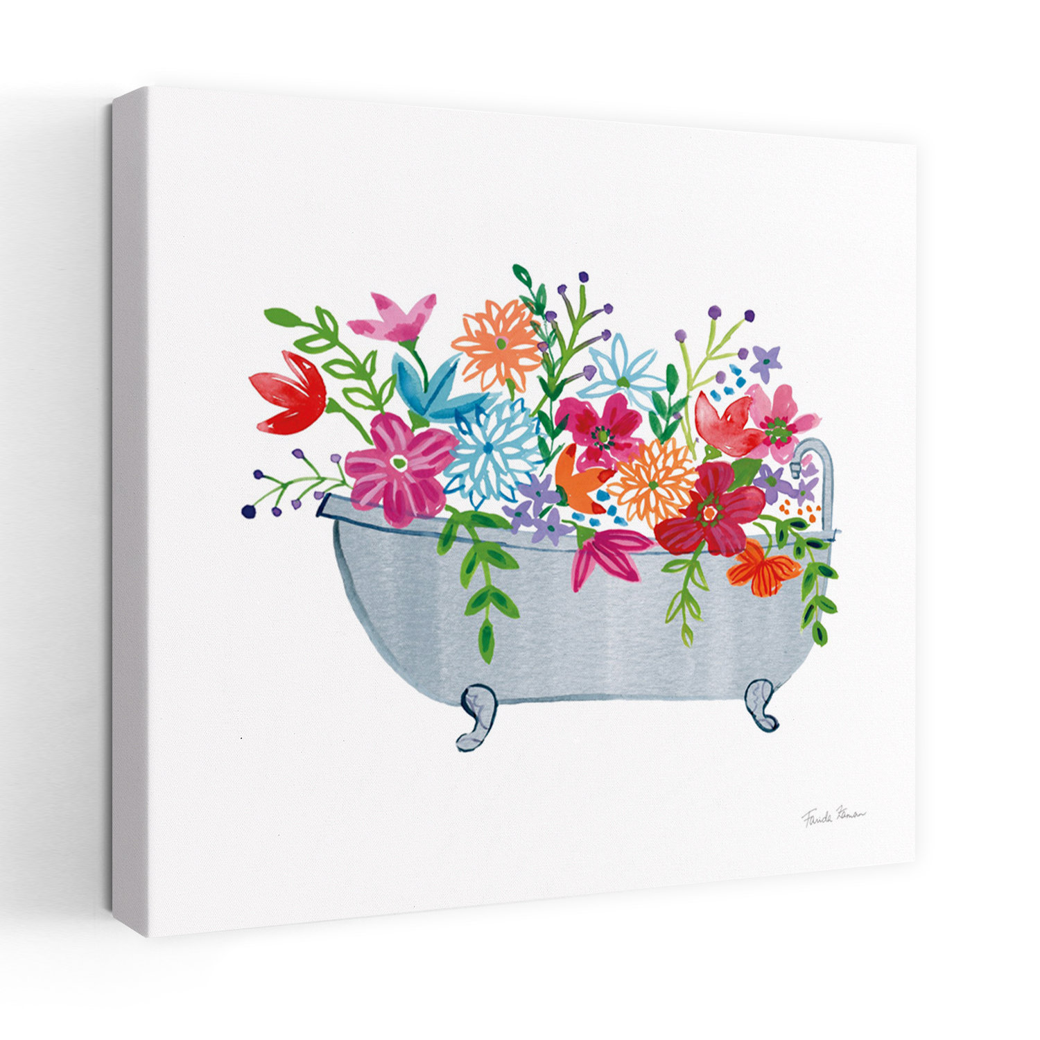 Dakota Fields Contemporary Floral Bathroom Iii With Bath Bathrooms Art ...