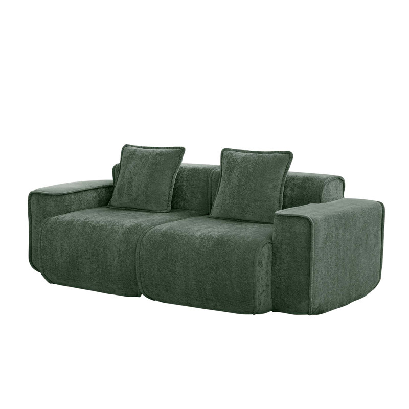 Canapé en velours Harrison LSF & RSF, Vert