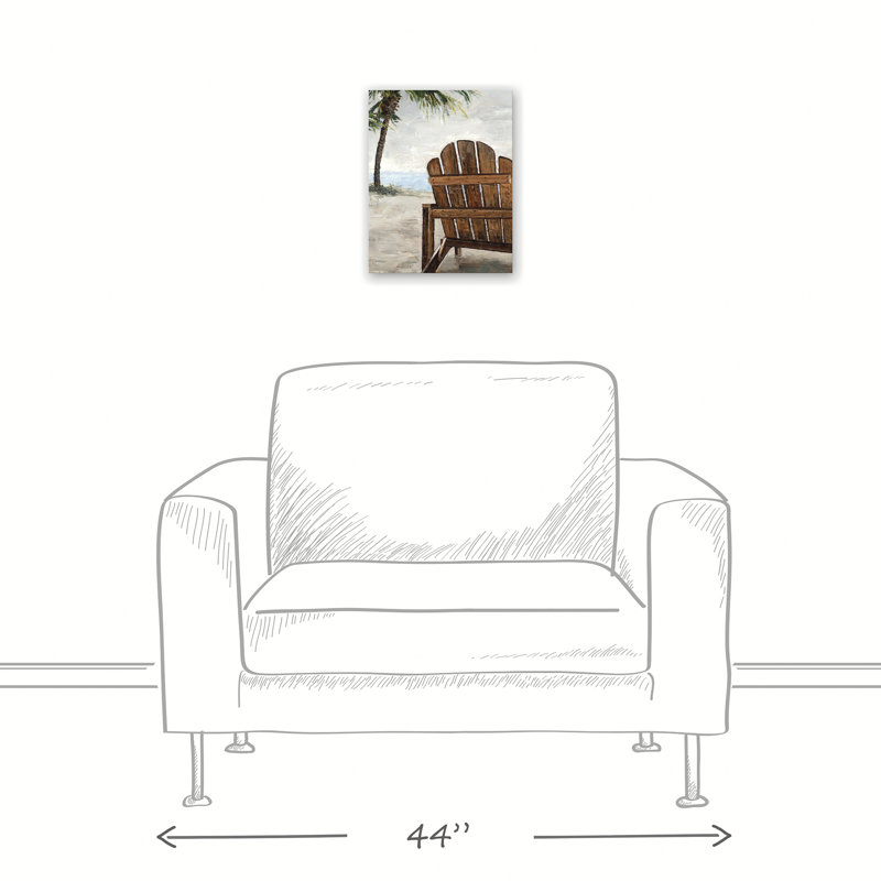 Chaise de plage sur toile, H 14 po x l 11 po x P 1,25 po