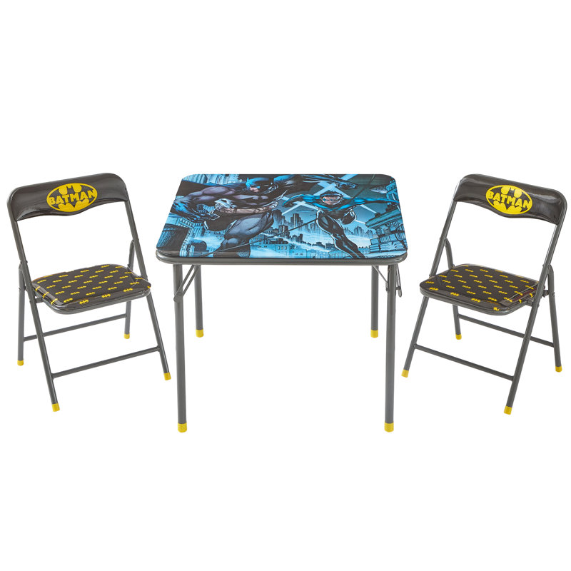 Ensemble de table carrée et 2 chaises pliantes Batman, pour enfants de 3 ans et plus