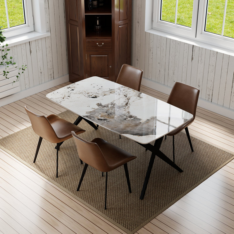 Modern Sintered Stone Top Dining Table Set