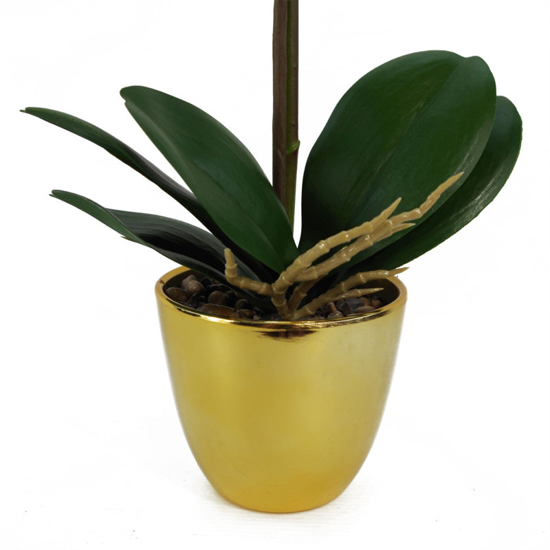 Faux Plant in Pot Liner, White, 46cm H x 15cm W x 15cm D