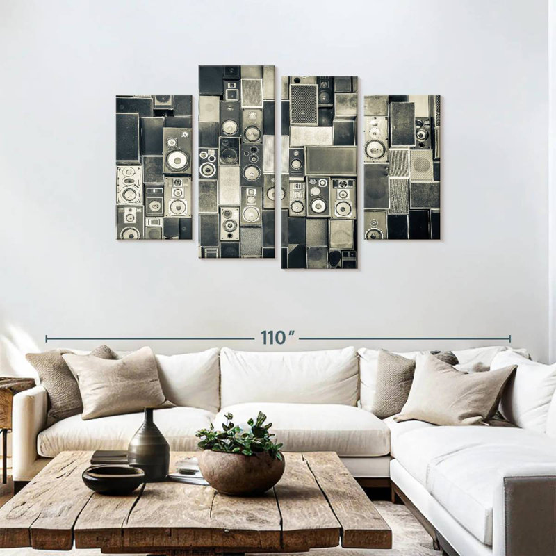 Abarca mosaïque de haut-parleurs, H 48 po x l 75 po