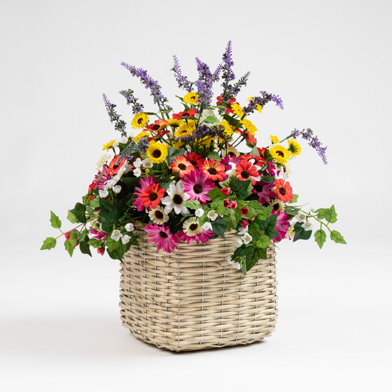 52cm Faux Mixed Floral Container