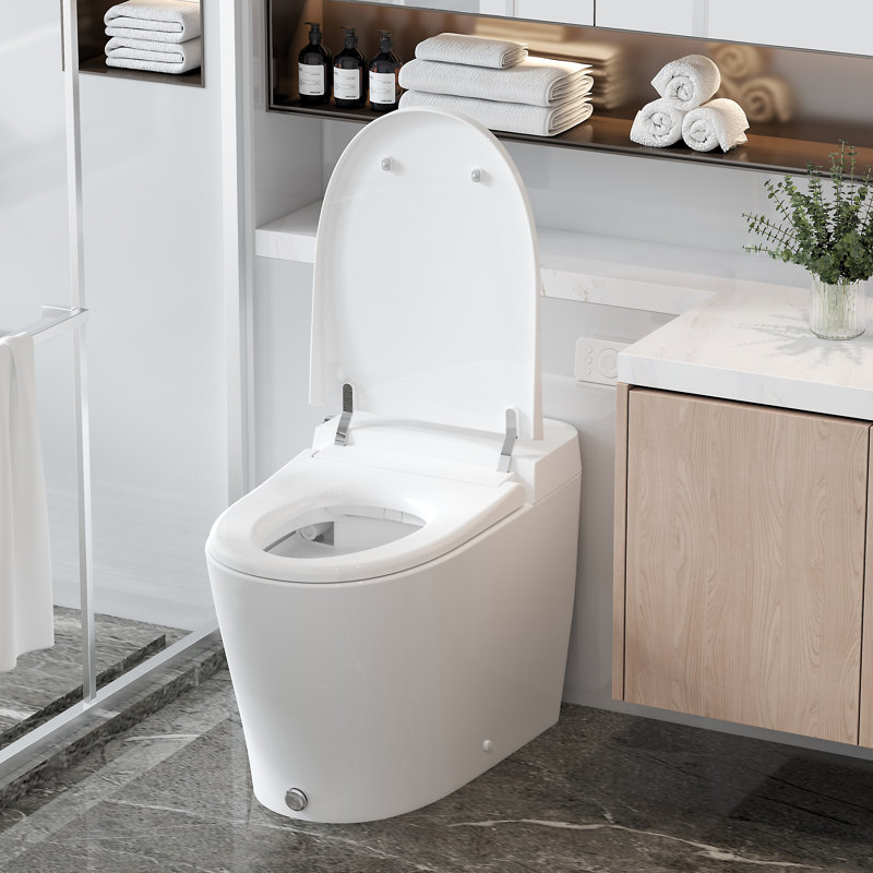 ANGELES HOME Built-in Tank Elongated Smart Toilet Bidet with Auto Flush & Heated Seat