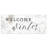 Welcome Winter Phrase Geometric Snowflake Pattern