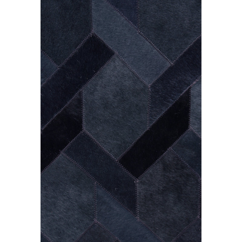 Natural Hide Cowhide Geometric Area Rug, Rectangle 13'6" x 17'6"