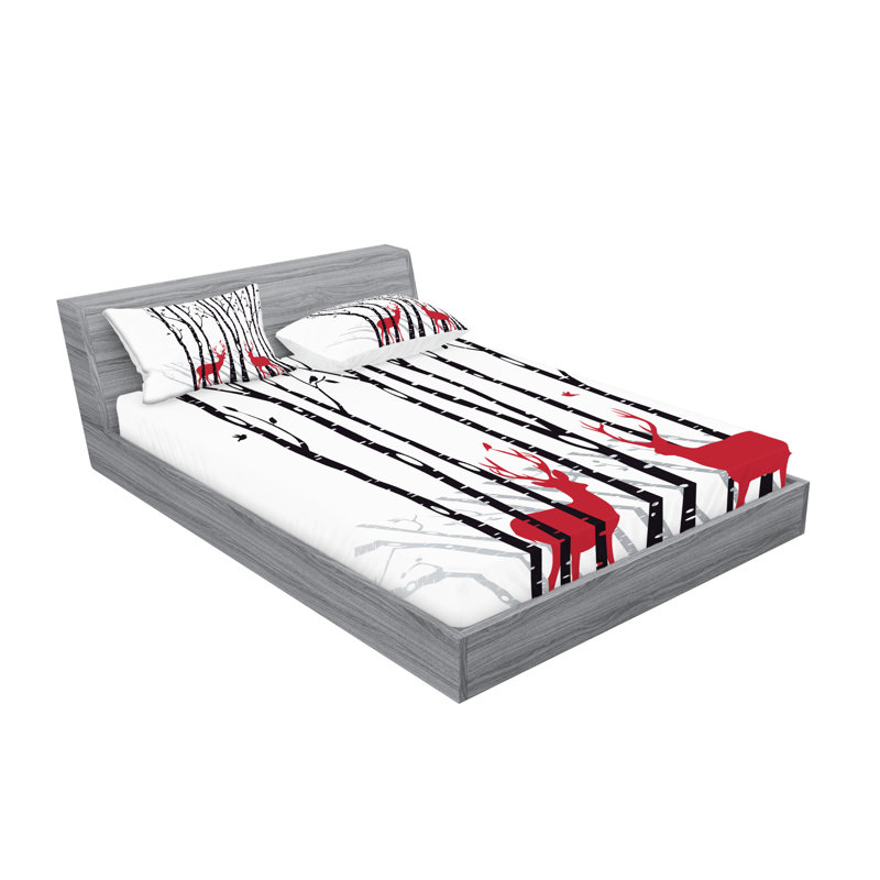 Drap-housse et coussin décoratif Ambesonne, Ensemble de draps pour grand lit + 5 pièces suppl