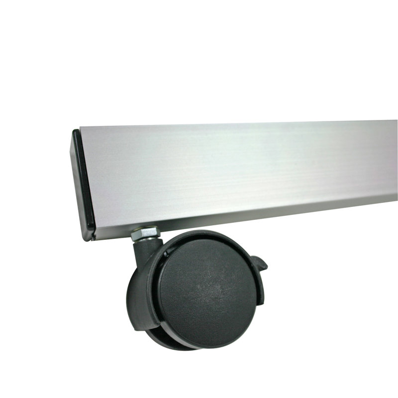 72" x 48" White Aluminum Rolling Freestanding Corkboard