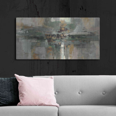 Ivy Bronx «Morning Fjord Rifle Green» par Silvia Vassileva, art mural en métal
