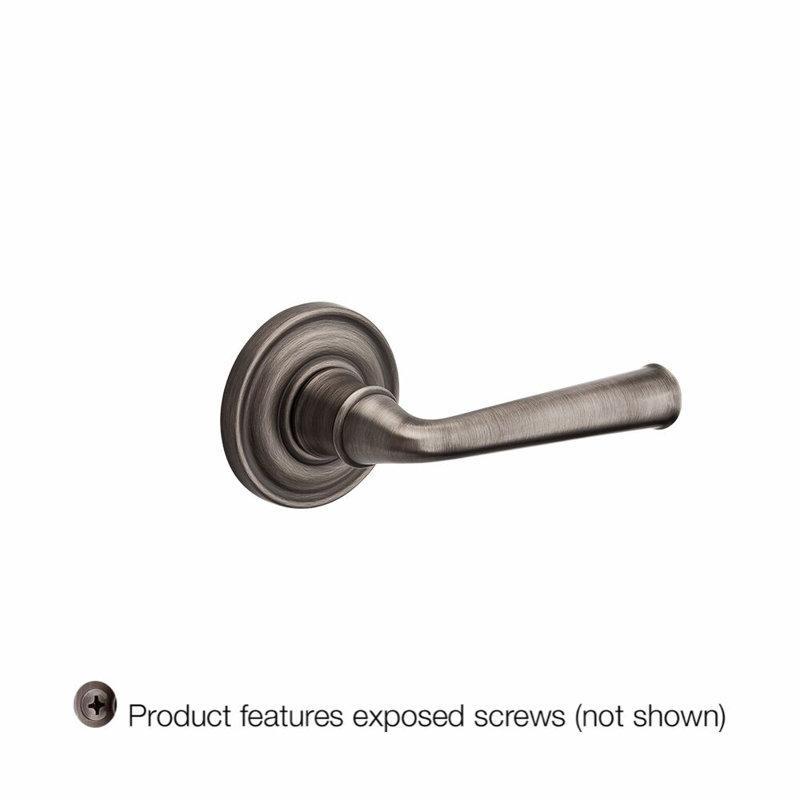 Federal Passage Door Lever with Traditional Round Rose, Venetian Bronze, Right