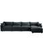 4 coussins en chenille avec configuration en forme de L, rangement mobile et caché et accoudoirs enveloppants, pour un canapé modulaire à 4 places gris moderne, matériau qui crée une ambiance de maison luxueuse-1714349389
