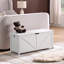 Coffre de rangement, banc de rangement, organisateur de coffre à jouets rétro, banc de rangement d'entrée avec 2 charnières, assemblage facile, blanc