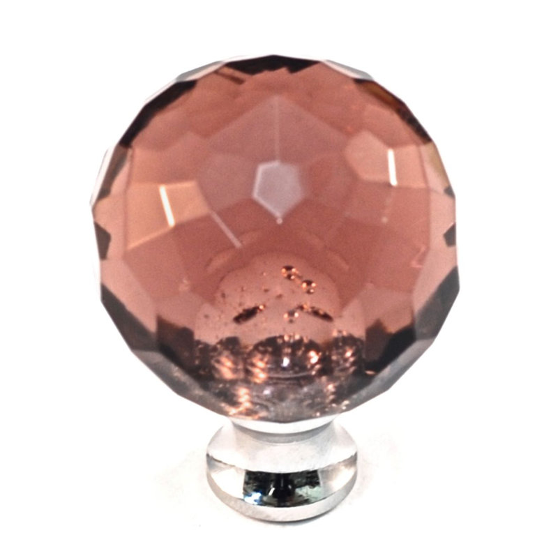 Poignée ronde de 1 3/16 po de diamètre, Améthyste, Étain