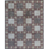 Hand-Knotted High-Quality Gray and Red Area Rug