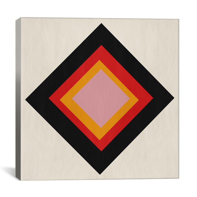 Albree Modern Diamond Void, impression sur toile, H 18 po x l 18 po x P 1,5 po, Toile avec cadre noir, Pas de tapis