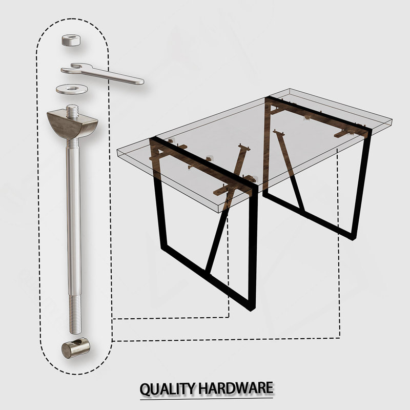 Table de salle à manger rectangulaire 1 pièce sans chaise, Noir
