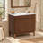 36'' Mid-Century Modern Single Bathroom Vanity Set With Sink Top, Soft-Close Doors-750691464
