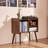 Record Player Stand 2-Tier Wooden Turntable Stand 3 Cabinets Black & Brown