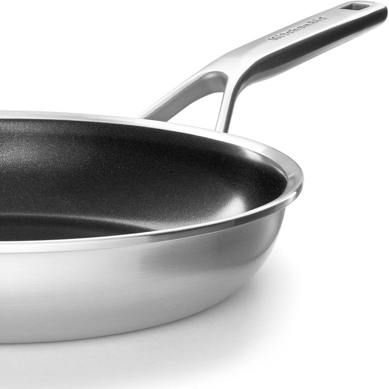 KitchenAid Multi-Ply Stainless Steel Ceramic Non-Stick Frying Pan, 28 cm