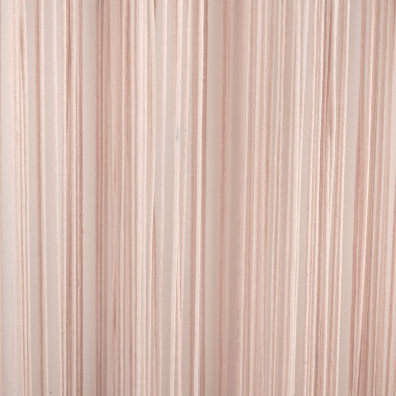 Boho Macrame Textured Cotton Cotton Sheer Curtain Single Panel, Blush