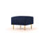 Banc de repose-pieds capitonné bleu marine avec repose-pieds en velours