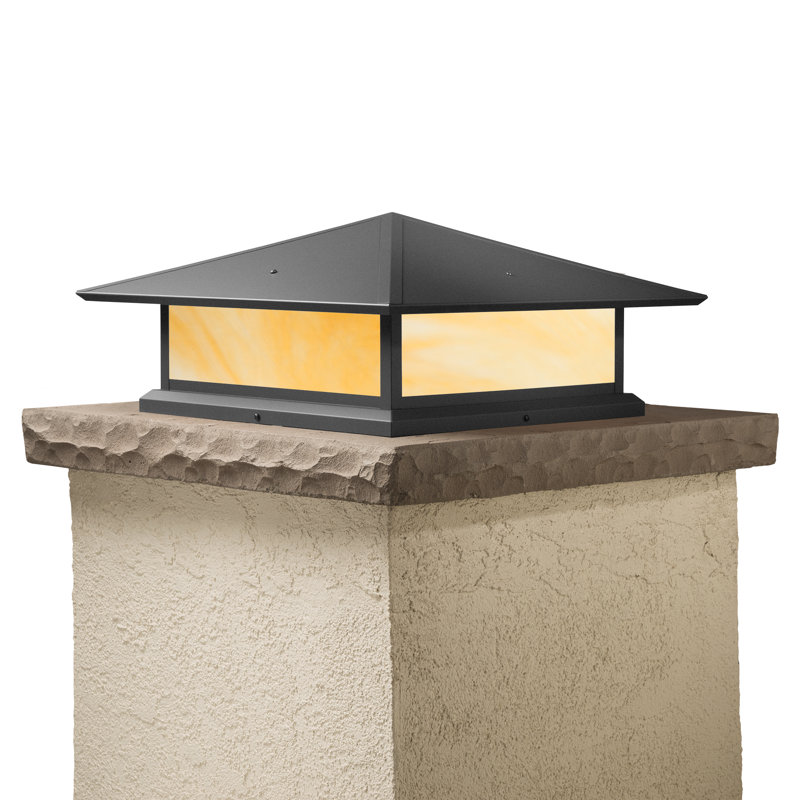 Luminaire suspendu à 1 lumière Abston, Miel, Noir texturé, H 8 po x l 14,5 po x P 14,5 po