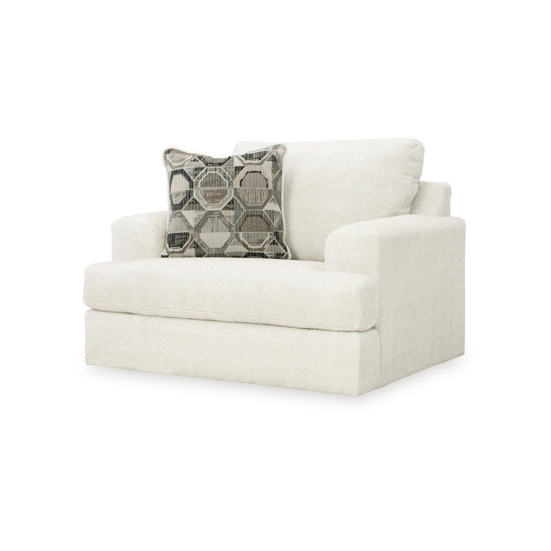 Henly Upholstered Armchair, White Polyester Blend
