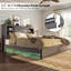 47.2"H Farmhouse King Size Bed with 2 Drawers & Bookcase Headboard, Grey-1072419833-1072419813