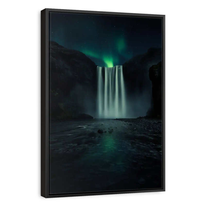 Nuit verte, 31 po x 46 po, Cadre flottant noir