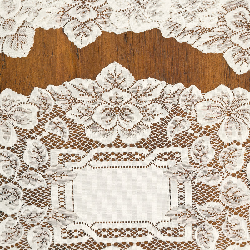 Waldorf Polyester Floral Oval Doily, Ecru