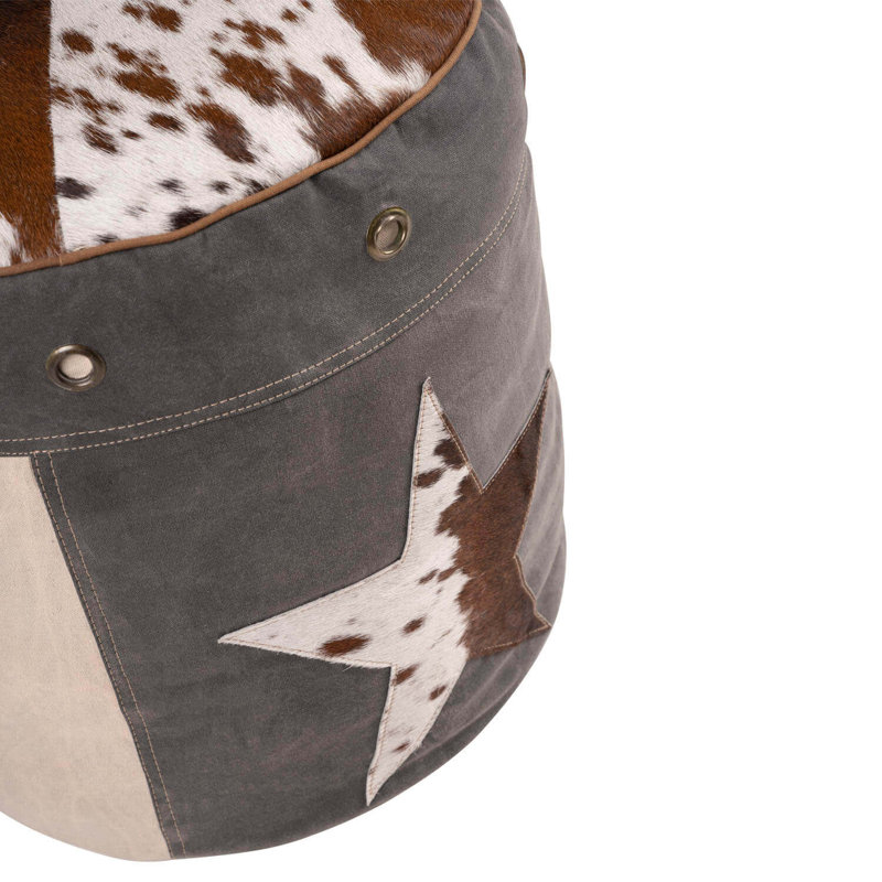 Sheila 42cm Wide Round No Pattern Pouf Ottoman
