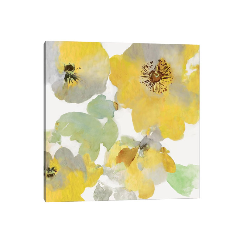 Sunny Floral I by Asia Jensen - Wrapped Canvas Painting, 30.48 cm H x 30.48 cm W