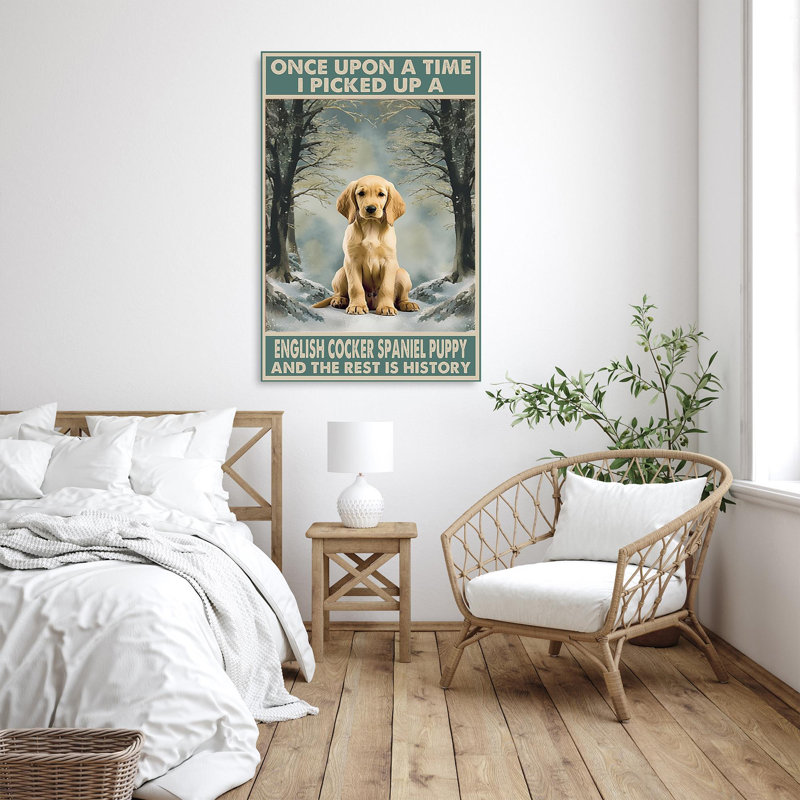 «I Picked Up A English Cocker Spaniel», reproduction d'art rectangulaire sur toile tendue sur toile tendue