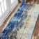 Melanarka Abstract Power Loom Performance Blue Rug
