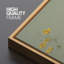 Douces fleurs de prairies pastel douces sur fond vert clair - reproduction d'art sur toile encadrée-745880512-745880542